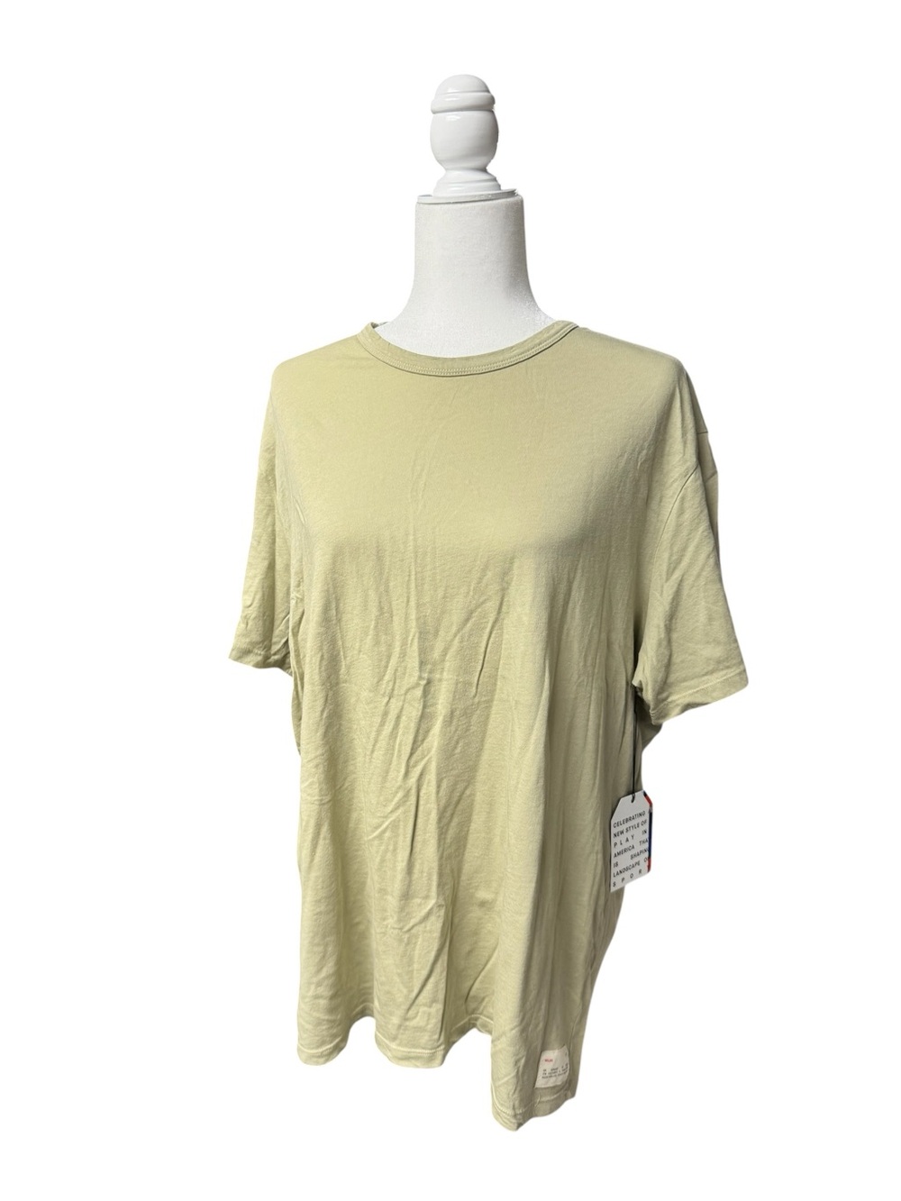 NWT mens Willbo Short Sleeve Crewneck Tshirt Light Olive size small 100% cotton